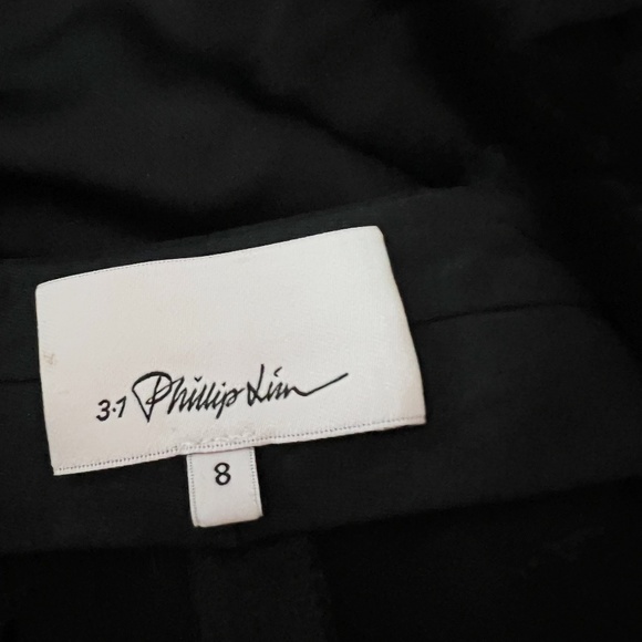 3.1 Phillip Lim Satin Beaded Tuxedo Stripe Trim Ankle Cropped Jogger Pants Black - Picture 2 of 4